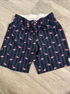 Abercrombie Navy Flamingo Print Swim Trunks